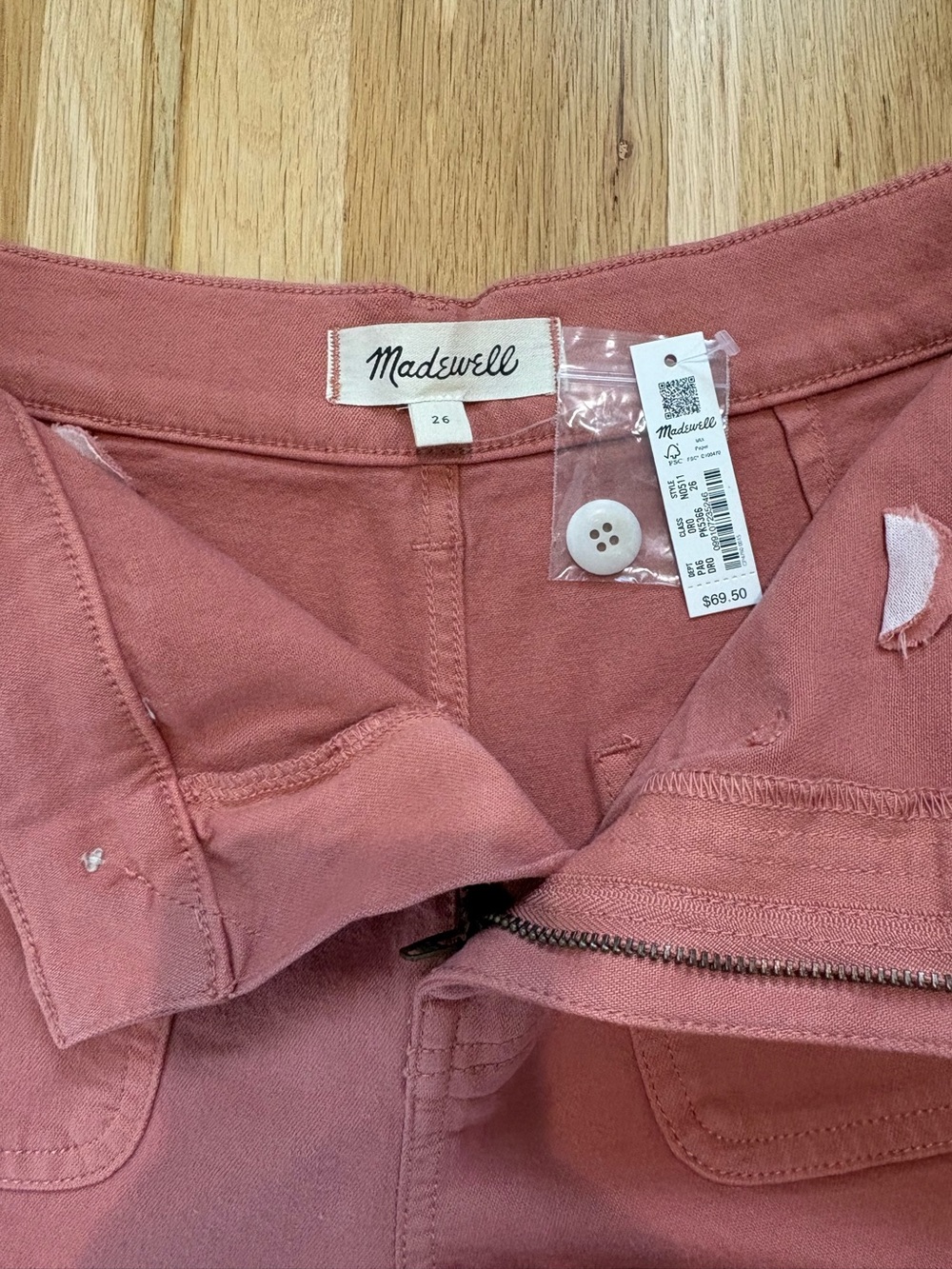Madewell Dried Rose Emmett 2.0 Shorts Size 26 - Picture 4 of 4